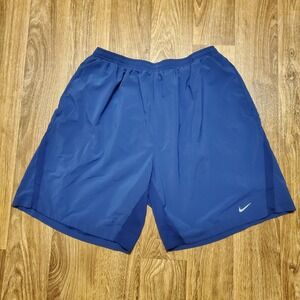 Nike Distance Running Shorts Lined Men XL‎ Blue Dri Fit 9" Reflective 695443